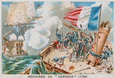 El heroísmo del buque de guerra francés Vengeur du Peuple, 1794 de French School