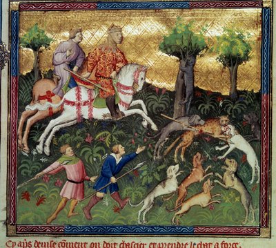 La caza del gato montés Miniatura extraída del "Libro de la caza" de Gaston III Phoebus, Conde de Foix, Señor de Bearn (1331-1391) de French School