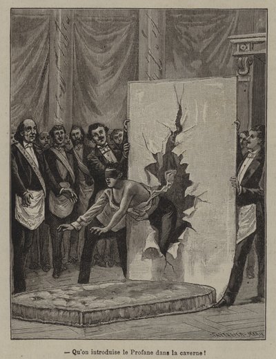 La introducción del candidato en la caverna (grabado) de French School