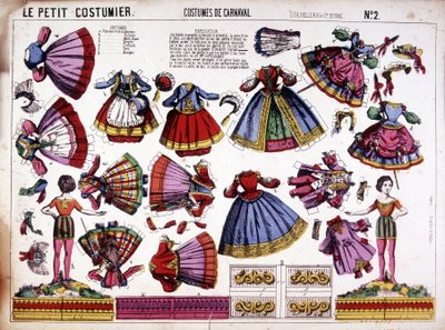La pequeña costurera - disfraces de carnaval: decoupage. Siglo XIX de French School