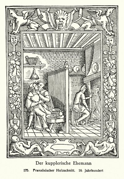 El marido casamentero (xilografía) de French School