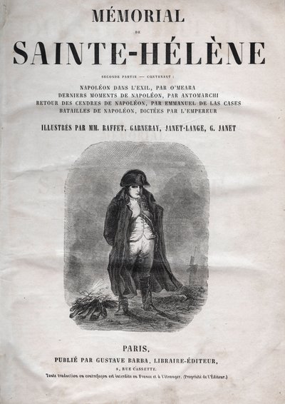 El memorial de Santa Elena por el Conde Emmanuel de Las Cases (1766-1842) - Napoleón en Santa Elena - edición de 1860 de French School