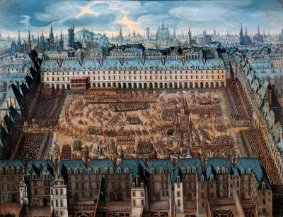 El novel de los caballeros de la gloria o Gran carrusel en la plaza real en abril de 1612 con motivo del matrimonio de Luis XIII y Ana de Austria de French School