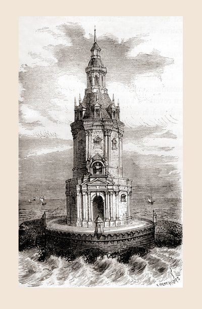 El faro original del siglo XVII de Cordouan, cerca de la desembocadura del estuario de Gironda en Francia, de 