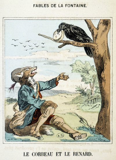 El cuervo y el zorro - en "Fábulas" de La Fontaine de French School