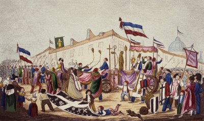 Los restos de la superstición arrastrados a la Convención, nov. 1793 de French School