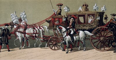 El cortejo real en el matrimonio del Rey Alfonso XII de España (1857-1885) y María Cristina de Teschen (1858-1929) en 1879 (pintura) de French School