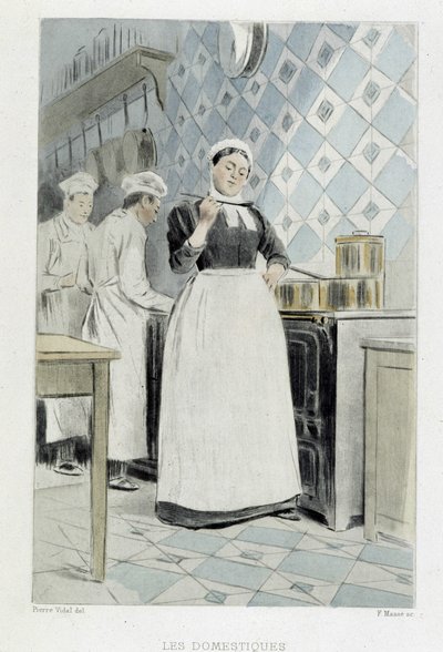 Los sirvientes: el cocinero - en "Nos contemporains" por Octave Uzanne de French School