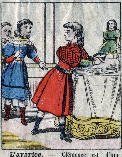 Los siete pecados capitales: avaricia. Imagen de Épinal de finales del siglo XIX. de French School