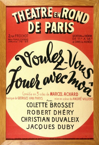 La obra de teatro "¿Quieres jugar con moâ?" de Marcel Achard en el teatro en círculos de París de French School