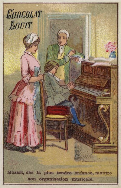 El muy joven Mozart mostrando sus talentos musicales de French School