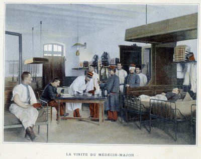 La visita del médico mayor - en “Álbum Militar” - infantería: servicio interno de French School