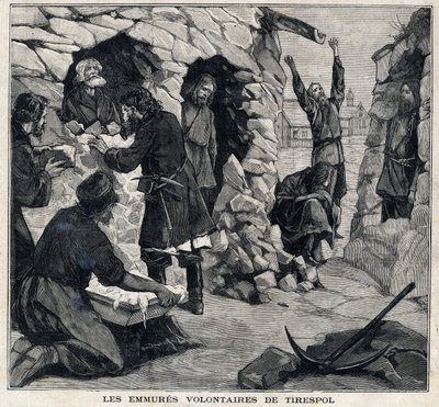 Los voluntarios de Tiraspol en Moldavia deseando convertirse en mártires están vivos. En “Le Peute Parisien” el 23/05/1897. Colección privada de French School