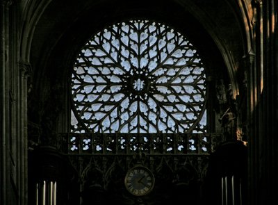 La ventana de rosetón oeste (ventana de rosetón - interna) de French School
