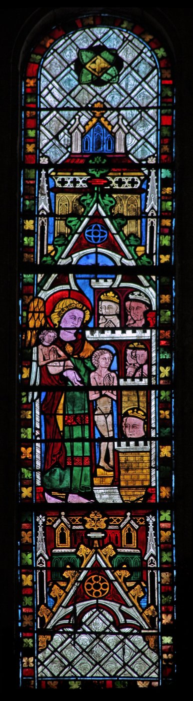 La ventana oeste que representa una escena del Juicio Final: los Elegidos siendo llevados al cielo? de French School