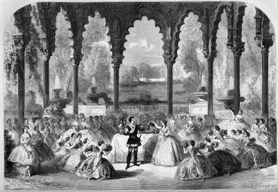 Representación teatral por la Academia Imperial de Música, París de French School