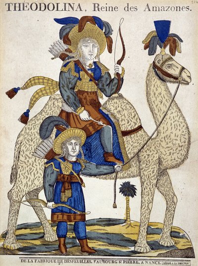 Teodolina, reina del Amazonas. Imagen de Epinal de French School