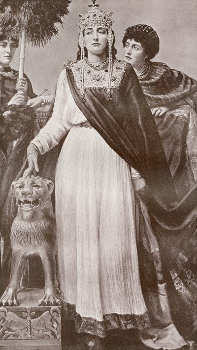 Teodora I, c. 500 - 548. Emperatriz del Imperio Bizantino Romano y esposa del Emperador Justiniano I. De la Historia del Mundo de Harmsworth publicada en 1908. de French School