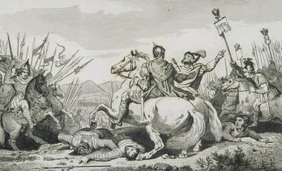 Teodorico es asesinado en la batalla contra Atila, cerca de Chalons, de 