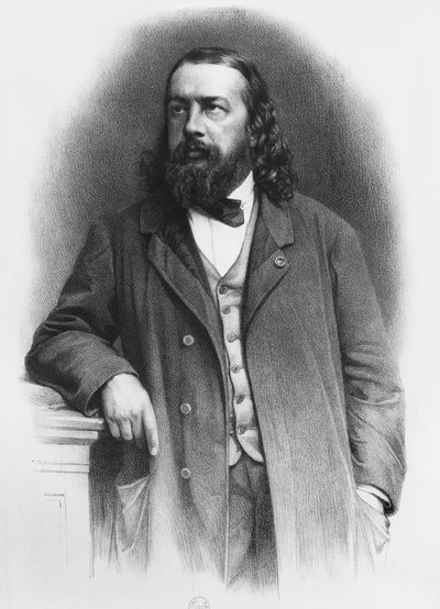 Théophile Gautier, grabado por A. Lemoine de French School