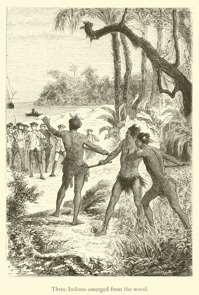 Tres indios emergieron del bosque de French School