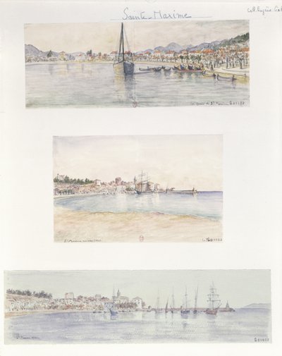 Tres vistas de Sainte Maxime de French School
