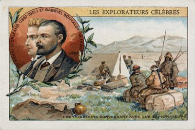 Tibetanos convirtiéndose con los exploradores franceses Henri d