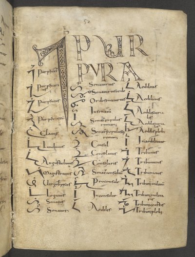 Manuscrito Tironiano, MS 37518 f.27r, París, Saint-Germain-des-Prés de French School
