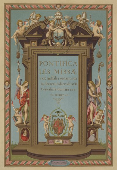 Portada del Misal Pontificio (cromolito) de French School