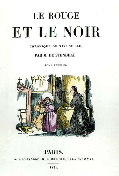 Portada del libro de Stendhal (1783 - 1842) “Rojo y Negro” de French School
