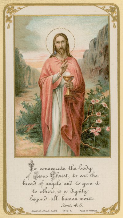 Consagrar el cuerpo de Jesucristo, comer el pan de los ángeles y dárselo a otros, es una dignidad más allá de todo mérito humano de French School