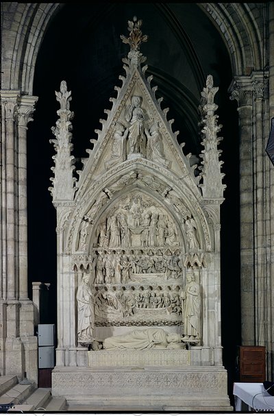 Tumba de Dagoberto I (605-39) Rey de los Francos, restaurada por Adolphe Victore Geoffrey-Dechaume (1816-92) en 1862, c.1263 de French School