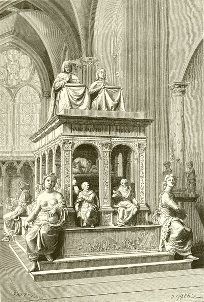 Tumba de Luis XII y Ana de Bretaña en Saint Denis de French School