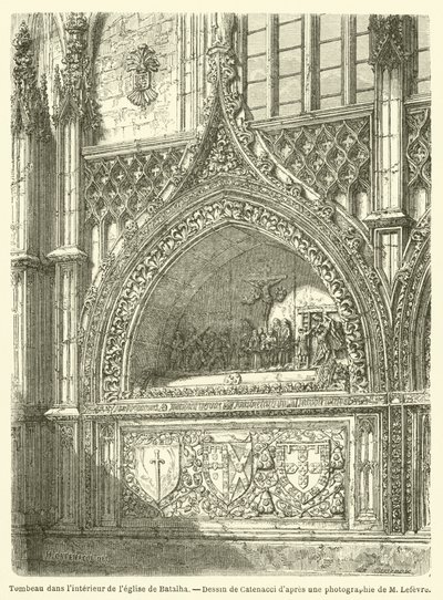 Tumba en el interior de la iglesia de Batalha de French School