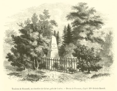 Tumba de Sismondi, en el cementerio de Chenes, cerca de Ginebra de French School
