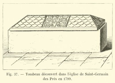 Tumba descubierta en la iglesia de Saint-Germain des Prés en 1799 de French School