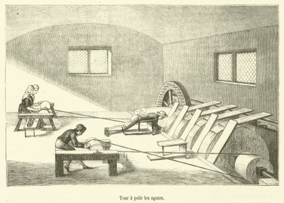 Torno para pulir ágatas de French School