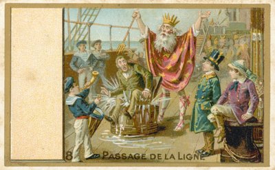 Tarjeta comercial titulada Cruzando la línea de French School