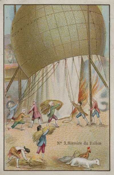 Tarjeta comercial con una imagen de la Historia del Globo de French School