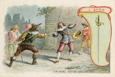 Tarjeta comercial con una imagen de una espada de French School