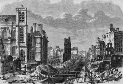 Transformaciones de París bajo el Segundo Imperio, París haussmanniano: trabajos en la montaña Saint Genevieve (Sainte-Genevieve) de French School
