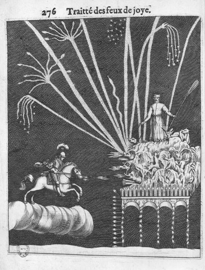 Tratado de Hogueras, ilustración de Pratique de la Guerre de Francois Malthus, París, 1656 de French School
