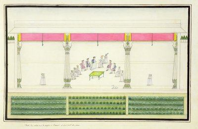 Tratado del Nawab con los británicos en Benarés en 1765 en el que estuvo presente Gentil del Álbum Gentil, publicado en 1774 de French School
