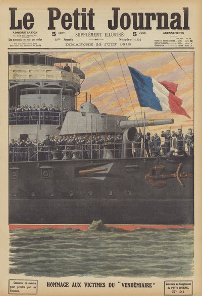 Homenaje a las víctimas del hundimiento del submarino francés Vendémiaire de French School