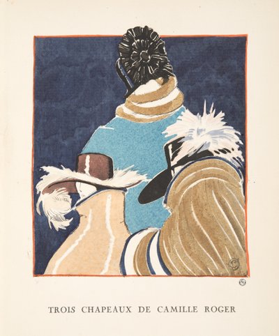 Trois Chapeaux de Camille Roger, de una colección de láminas de moda de French School