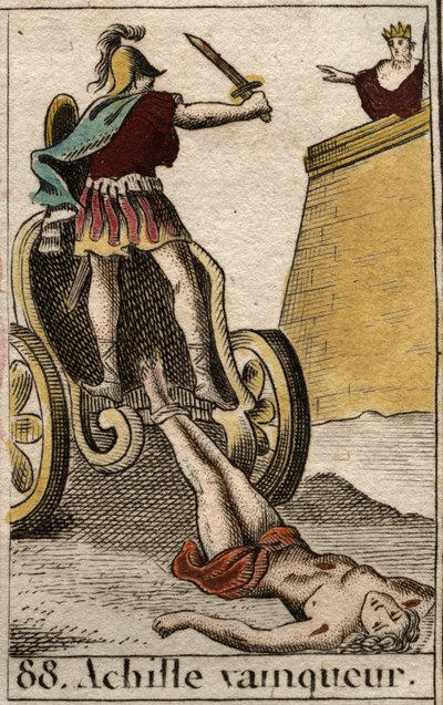 Guerra de Troya: Aquiles triunfante arrastrando el cuerpo sin vida de Héctor frente a las Puertas de Troya. De 