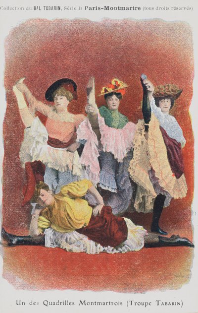 Bailarinas de la Troupe Tabarin en el Bal Tabarin (litografía en color) de French School
