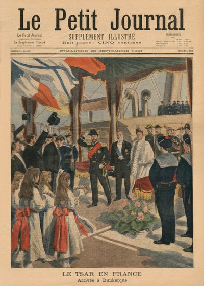 El Zar Nicolás II en Francia, llegando a Dunkerque, portada de 