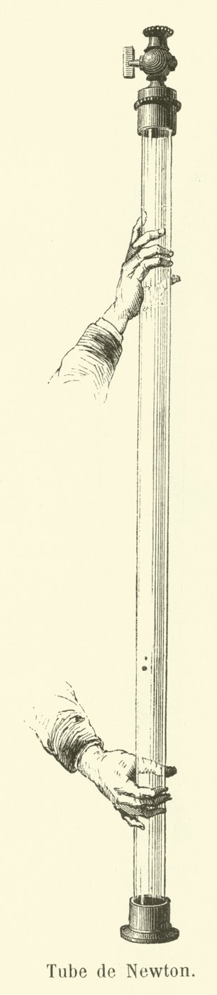 Tubo de Isaac Newton (grabado) de French School