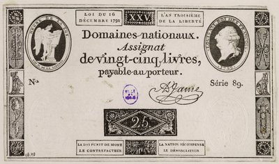 Billete de veinticinco libras, serie 89 de French School